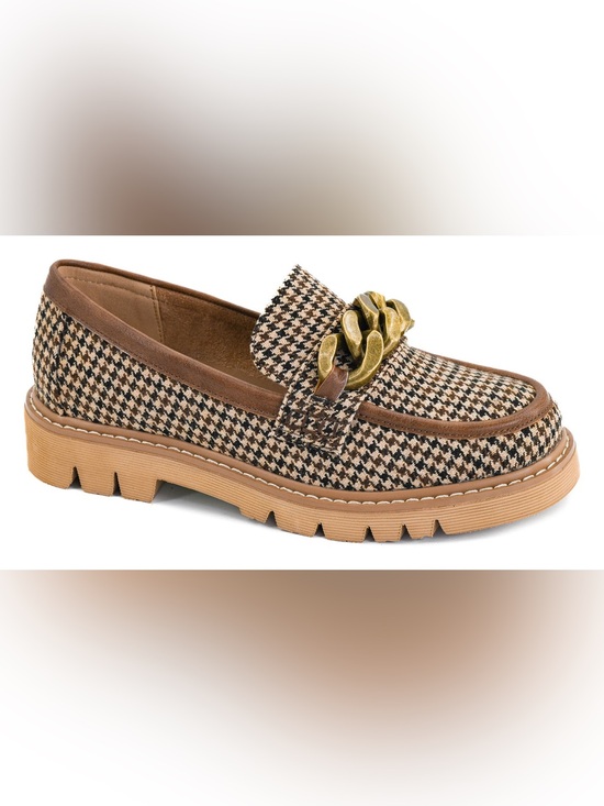 Corkys Shoes - NOT LITERALLY LOAFER BY CORKYS IN BLACK TAN HOUNDSTOOTH